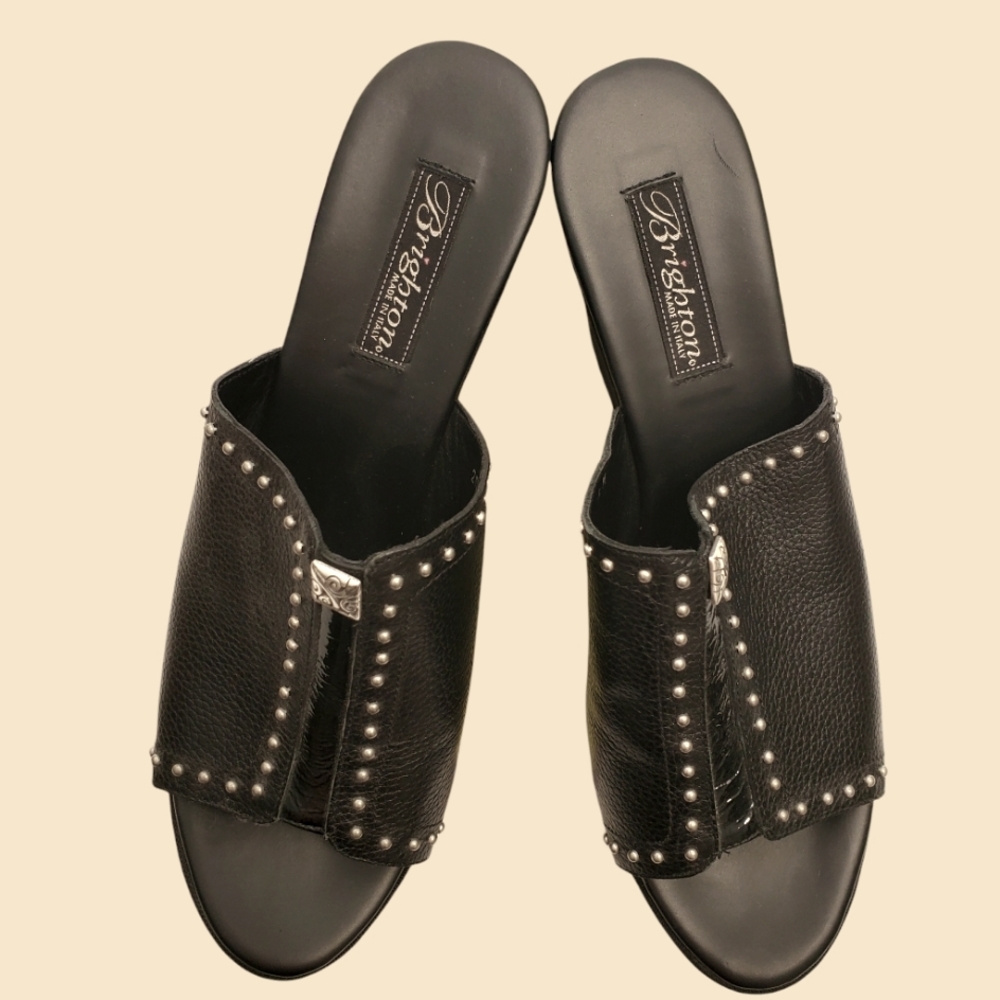 Brighton black open back  shoes